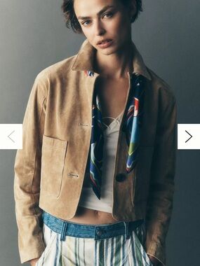 Blank NYC Tan Suede Jacket with Neutral Leather Label
